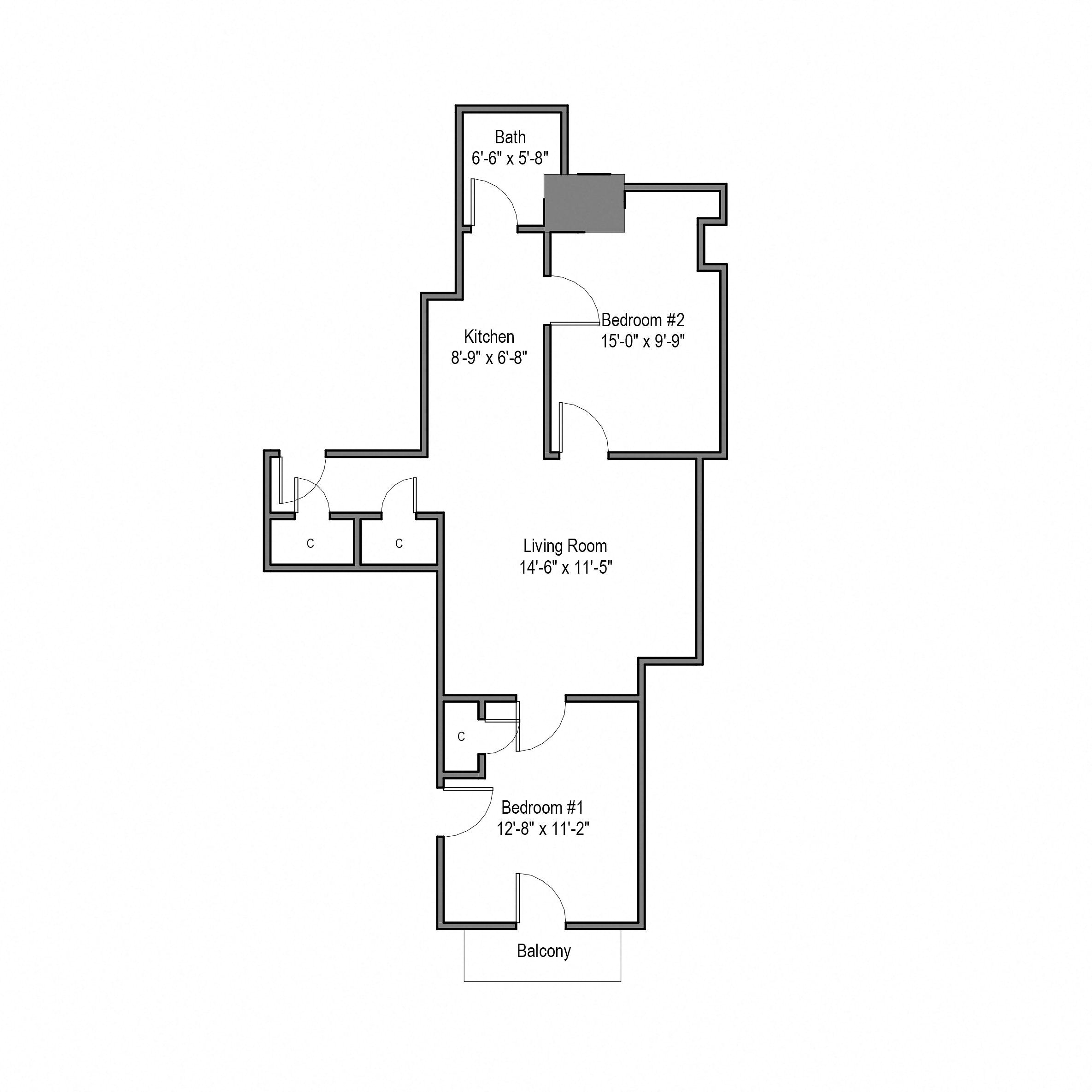 310 McKee- 2 Bedroom (#8) | University Commons at McKee Pl